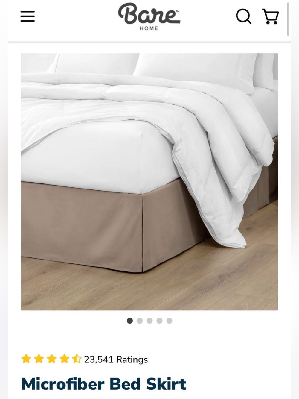 Microfiber Bed Skirt - Taupe
